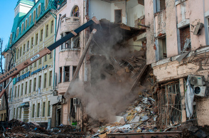 Πόλεμος στην Ουκρανία: Βομβαρδισμένο κτίριο