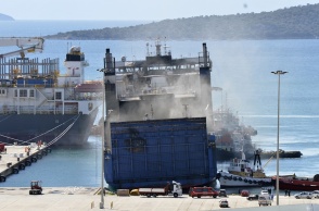 Euroferry Olympia: Εικόνα από την άφιξη του πλοίου στο λιμάνι του Αστακού
