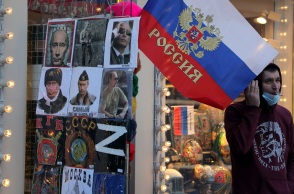 Μπλουζάκια και σουβενίρ με τον Βλαντιμίρ Πούτιν στη Ρωσία