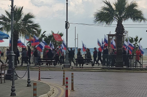 Κύπρος: Διαδήλωση υπέρ της ρωσικής εισβολής στην Ουκρανία.