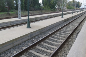Ράγες τρένου σε σταθμό