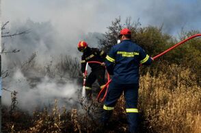 Φωτιά τώρα σε δασική έκταση στο Λεόντιο της Νεμέας	