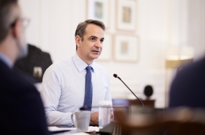 Ο πρωθυπουργός, Κυριάκος Μητσοτάκης, στη συνεδρίαση του Υπουργικού Συμβουλίου