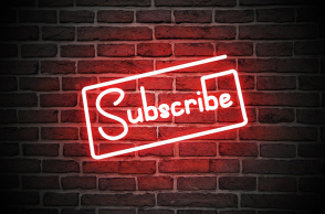 Neon ταμπέλα με τη λέξη subscribe