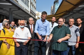 Ο Κώστας Μπακογιάννης στην παράδοση της νέας Βαρβακείου αγοράς