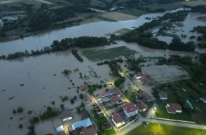 Κακοκαιρία Genesis - Ορεστιάδα: Πλημμυρισμένοι δρόμοι και σπίτια - Εναέρια λήψη