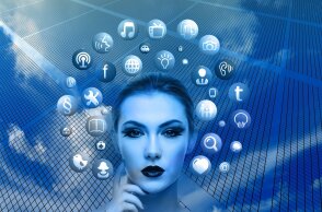 woman social media