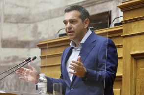 Ο πρόεδρος του ΣΥΡΙΖΑ - Προοδευτική Συμμαχία, Αλέξης Τσίπρας, μιλά στην Κ.Ο. του κόμματος