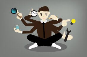 Εικονογράφηση για την εργασία - άνθρωπος με πολλά χέρια