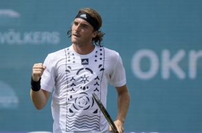 Ο Στέφανος Τσιτσιπάς σε αγώνα τένις