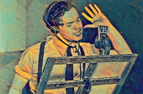 Εικονογράφηση που απεικονίζει τον Όρσον Γουέλς