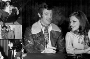 Αριστοτέλης Ωνάσης, Σταμάτης Κόκοτας, Σίρλεϊ Μπάσεϊ, Πιερ Καρντέν και Ζαν-Πολ Μπελμοντό στο Χίλτον Αθηνών