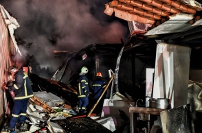 Έκρηξη σε χώρο εστίασης στην Κόρινθο - Φωτογραφία από την επιχείρηση κατάσβεσης