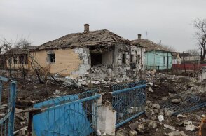 Πόλεμος στην Ουκρανία: Το χωριό Σαρτανάς μετά τον βομβαρδισμό του από δυνάμεις της Ρωσίας