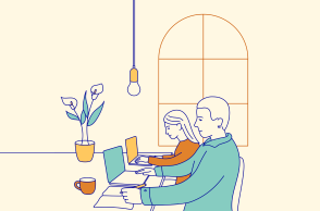 Εικονογράφηση ανθρώπων που δουλεύουν με laptop