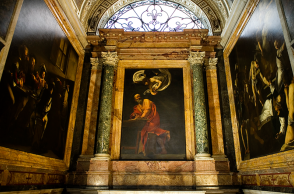 Καραβάτζιο - Η έμπνευση του Αγίου Ματθαίου, Cappella Contarelli, San Luigi dei Francesi, Ρώμη