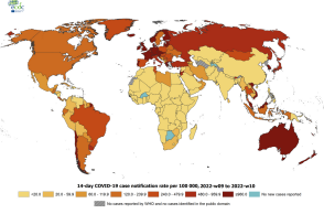 Παγκόσμιος χάρτης κρουσμάτων 2022