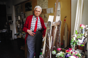 Ο Παναγιώτης Τέτσης στο σπίτι του στην Ξενοκράτους