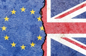 Σημαία της ΕΕ και της Βρετανίας