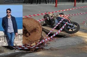 Ο 51χρονος οδηγός που σκοτώθηκε ακαριαία όταν τον καταπλάκωσε δέντρο στο Ηράκλειο Κρήτης- Δίπλα το δίκυκλο στον τόπο του δυστυχήματος