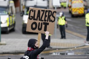 Διαμαρτυρία οπαδών της Γιουνάιτεντ κατά των Γκλέιζερς