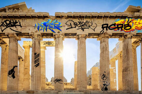 Γκράφιτι στον Παρθενώνα