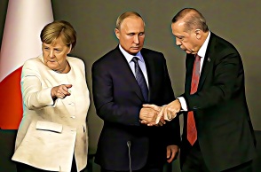 Οι σχέσεις της Άνγκελα Μέρκελ ως καγκελαρίου της Γερμανίας με τον Ρετζέπ Ταγίπ Ερντογάν και τον Βλαντιμίρ Πούτιν, και η κριτική που της ασκείται.