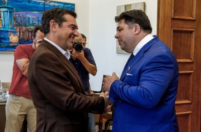 Αλέξης Τσίπρας - Τζορτζ Τσούνης σε εγκάρδια συνάντηση