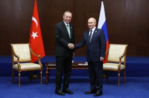 O Ρετζέπ Ταγίπ Ερντογάν δηλώνει πως θεωρεί τη Θράκη ως τον καταλληλότερο τόπο εγκατάστασης του κόμβου φυσικού αερίου που σχεδιάζει να κατασκευάσει με τον Πούτιν.