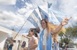 Πανηγυρισμοί μετά την κατάκτηση του Μουντιάλ 2022 από την Αργεντινή στο Μπουένος Άιρες