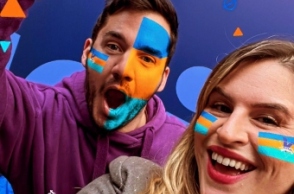 Άντρας, γυναίκα, χρώματα, ποδοσφαιρική μπάλα