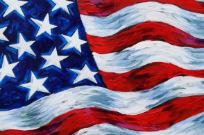 Η σημαία των ΗΠΑ ζωγραφισμένη με ακρυλικά από την Galina Victoria