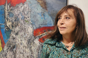 Η εικαστικός Σοφία Παπαδοπούλου. 