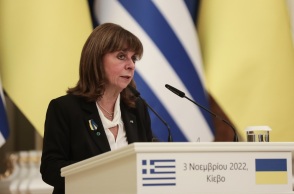 Κατερίνα Σακελλαροπούλου: Μήνυμα αλληλεγγύης προς την Ουκρανία από την Πρόεδρο της Δημοκρατίας, με αφορμή τη συμπλήρωση ενός χρόνου από τη ρωσική εισβολή.