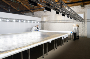 Το έργο "30η Μαρτίου 1814" στο εργαστήριο συντήρησης της Εθνικής Πινακοθήκης