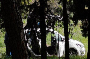 Το αυτοκίνητο όπου βρέθηκε δολοφονημένη η 50χρονη γυναίκα στη Χαλκηδόνα Θεσσαλονίκης