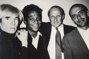 Andy Warhol, Jean-Michel Basquiat, Bruno Bischofberger and Fransesco Clemente, New York, 1984