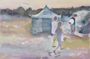 Το έργο της Μαρίνας Καρέλλα "Dark fountain splashing" (2022) στην έκθεση 11 Women United for Children 