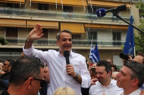 Ο Κυριάκος Μητσοτάκης στου Ζωγράφου