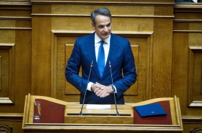 Ο Κυριάκος Μητσοτάκης στη Βουλή