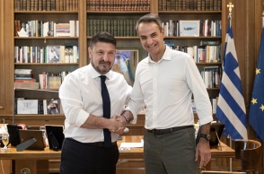 Αυτοδιοικητικές εκλογές 2023: Συνάντηση του Κυριάκου Μητσοτάκη με τον υποψήφιο περιφερειάρχη Αττικής Νίκο Χαρδαλιά στο Μέγαρο Μαξίμου.