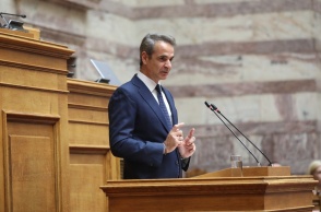 Ο Κυριάκος Μητσοτάκης στην Κοινοβουλευτική Ομάδα της Νέας Δημοκρατίας