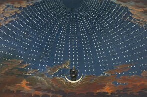 Η άφιξη της Βασίλισσας της Νύχτας - Σκηνiκό του Karl Friedrich Schinkel για την παραγωγή του 1815