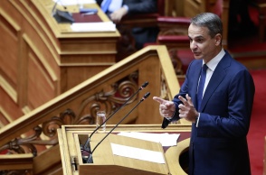 Ο Κυριάκος Μητσοτάκης στη Βουλή