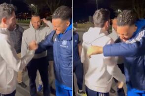 Η υποδοχή του Μίλτου Τεντόγλου στον Εμμανουήλ Καραλή