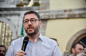 Ο πρόεδρος του ΠΑΣΟΚ, Νίκος Ανδρουλάκης, σε ομιλία του στο πλαίσιο της περιοδείας του