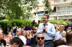 O πρωθυπουργός Κυριάκος Μητσοτάκης σε ομιλία του στα Βριλήσσια