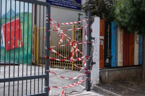 Το σημείο από όπου έφυγε η μεταλλική πόρτα στην Κηφισιά