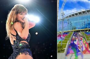 Τέιλορ Σουίφτ: Καλλιτέχνης δημιούργησε γιγάντιο γκράφιτι της Αμερικανίδας ποπ σταρ στα σκαλιά του Γουέμπλεϊ - Προσελκύει μεγάλο αριθμό θαυμαστών.