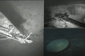 Στιγμιότυπα από το βίντεο του 1986 που απεικονίζει σημεία από το ναυάγιο του Τιτανικού